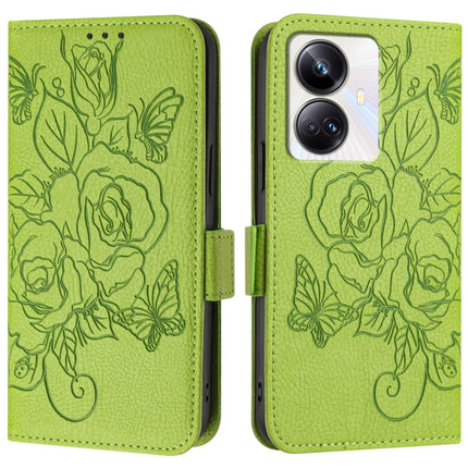 Embossed Rose RFID Anti-theft Leather Phone Case, For Realme 10 Pro+ 5G, For Realme 10 4G Global, For Realme C30 4G / Narzo 50i Prime / C30s, For Realme GT Neo 3T