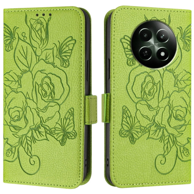 Embossed Rose RFID Anti-theft Leather Phone Case, For Realme 12 5G, For Realme Narzo N53 4G, For Realme Note 50 4G / C51 4G / C53 4G, For Realme 12 Pro 5G / 12 Pro+ 5G