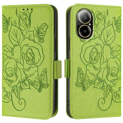 Embossed Rose RFID Anti-theft Leather Phone Case, For Realme C67 4G Global, For Realme 11 5G Global / 11X 5G, For Realme C67 5G Indian / Narzo 60X 5G, For Realme 11 4G Global