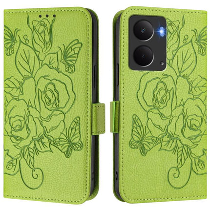 Embossed Rose RFID Anti-theft Leather Phone Case, For Realme P3 5G, For Realme 14 Pro+ 5G, For Realme 14 Pro 5G, For Realme GT 7 Pro 5G