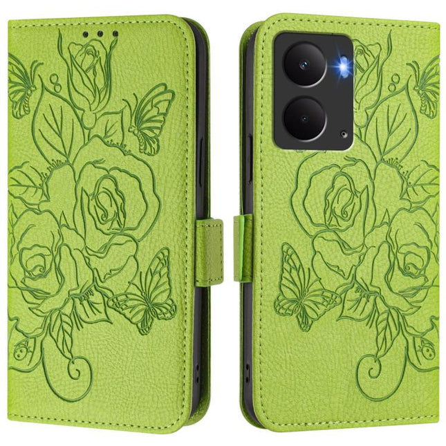 Embossed Rose RFID Anti-theft Leather Phone Case, For Realme P3 5G, For Realme 14 Pro+ 5G, For Realme 14 Pro 5G, For Realme GT 7 Pro 5G