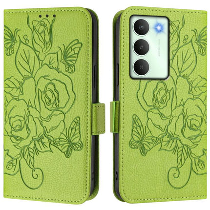 Embossed Rose RFID Anti-theft Leather Phone Case, For Realme 14x Global / V70 5G / C75 5G, For Realme Narzo 80 Pro / 14 Pro 5G India, For Realme 14 5G / 14T 5G Global, For Realme P3 Ultra 5G