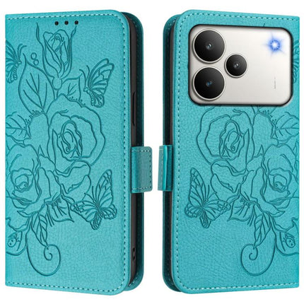 Embossed Rose RFID Anti-theft Leather Phone Case, For Realme P4 5G, For Realme 15T 5G Global, For Realme 15 / 15 Pro 5G Global, For Realme C71 4G Global