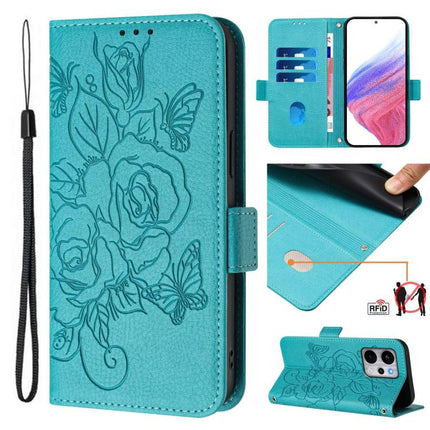 Embossed Rose RFID Anti-theft Leather Phone Case, For Realme P4x 5G / OnePlus Nord CE6 Lite, For Realme 16T 5G Global, For Realme C100 5G, For Realme P4 Power 5G