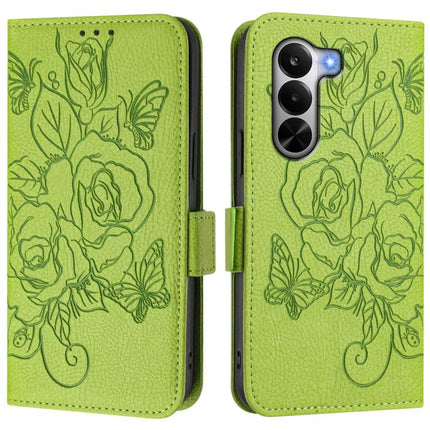 Embossed Rose RFID Anti-theft Leather Phone Case, For Realme P4x 5G / OnePlus Nord CE6 Lite, For Realme 16T 5G Global, For Realme C100 5G, For Realme P4 Power 5G
