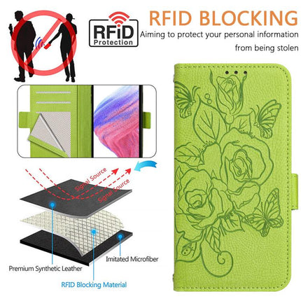 Embossed Rose RFID Anti-theft Leather Phone Case, For Realme P4x 5G / OnePlus Nord CE6 Lite, For Realme 16T 5G Global, For Realme C100 5G, For Realme P4 Power 5G