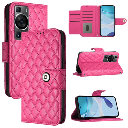 Rhombic Texture Flip Leather Phone Case with Lanyard, For Huawei Mate 60, For Huawei P60 Art, For Huawei P60 / P60 Pro, For Huawei Enjoy 50 Pro / nova Y90