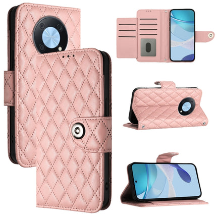 Rhombic Texture Flip Leather Phone Case with Lanyard, For Huawei Mate 60, For Huawei P60 Art, For Huawei P60 / P60 Pro, For Huawei Enjoy 50 Pro / nova Y90