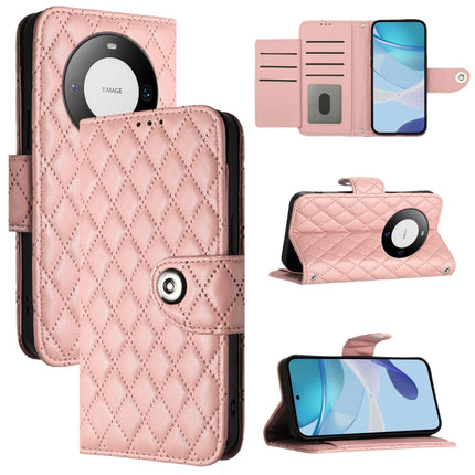 Rhombic Texture Flip Leather Phone Case with Lanyard, For Huawei Mate 60, For Huawei P60 Art, For Huawei P60 / P60 Pro, For Huawei Enjoy 50 Pro / nova Y90