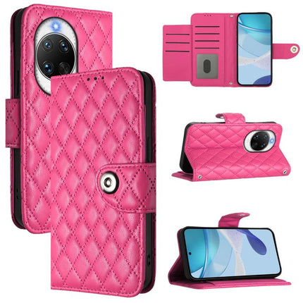 Rhombic Texture Flip Leather Phone Case with Lanyard, For Huawei Mate 70 Air 5G, For Huawei Enjoy 80s 4G, For Huawei nova 14 Ultra 5G, For Huawei nova 14 Pro 5G