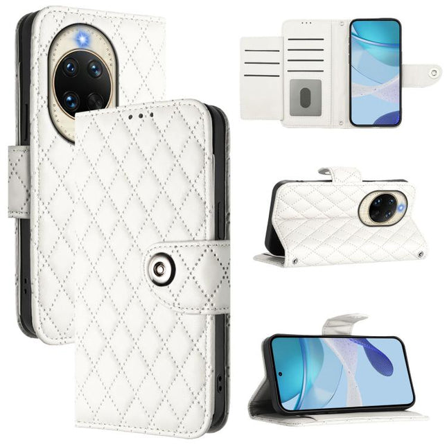 Rhombic Texture Flip Leather Phone Case with Lanyard, For Huawei nova 14 5G, For Huawei nova 13 Pro, For Huawei nova 13 / nova 12, For Huawei nova 12i