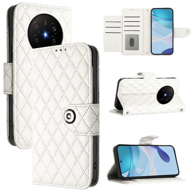 Rhombic Texture Flip Leather Phone Case with Lanyard, For Huawei Mate 70 Air 5G, For Huawei Enjoy 80s 4G, For Huawei nova 14 Ultra 5G, For Huawei nova 14 Pro 5G