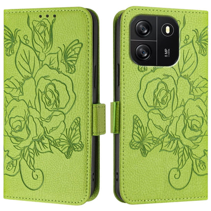 Embossed Rose RFID Anti-theft Leather Phone Case, For Blackview WAVE 6C, For Blackview Shark 8, For Blackview A53, For Blackview A52