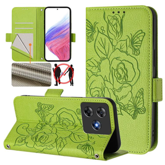 Embossed Rose RFID Anti-theft Leather Phone Case, For Blackview Wave 8C, For Blackview Oscal Flat 2, For Blackview Color 8 / Oscal Modern 8, For Blackview Oscal Flat 1C