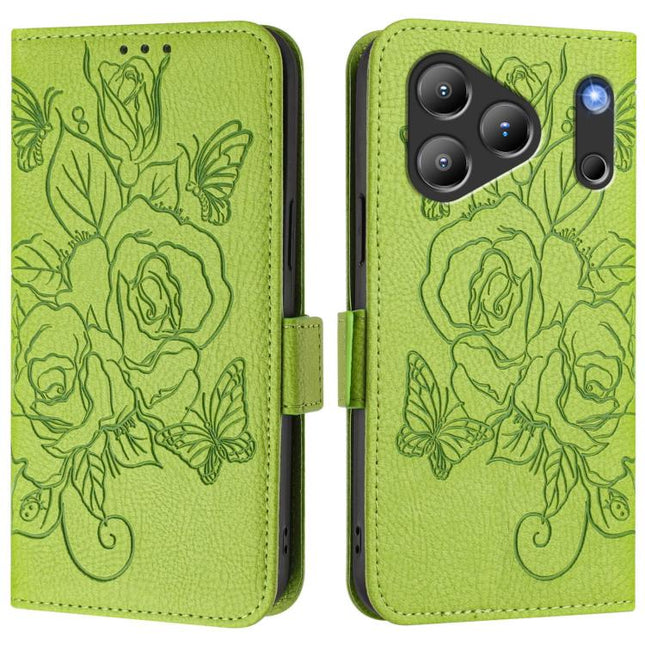 Embossed Rose RFID Anti-theft Leather Phone Case, For Blackview Wave 7C, For Blackview Wave 10, For Blackview Shark 6, For Blackview Oscal Tiger 13