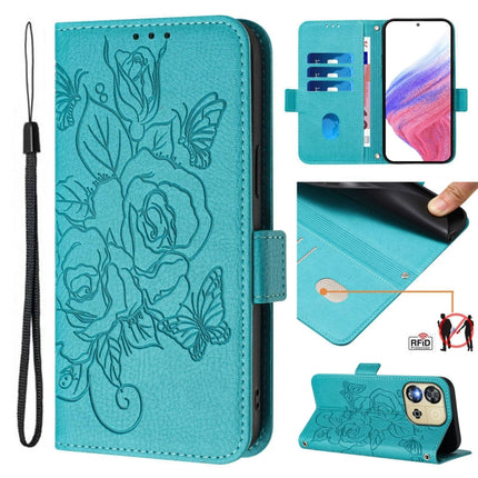 Embossed Rose RFID Anti-theft Leather Phone Case, For Oukitel C59 / C59 Pro, For Oukitel C57s, For Oukitel C53, For Oukitel C50