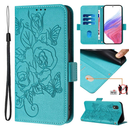 Embossed Rose RFID Anti-theft Leather Phone Case, For TCL 605 / 60 SE, For TCL 50 Pro NxtPaper, For TCL 50 LE 5G, For TCL 201