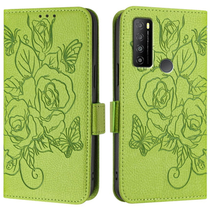 Embossed Rose RFID Anti-theft Leather Phone Case, For TCL 30 XL T701DL, For TCL 306, For TCL Stylus 5G, For TCL 303