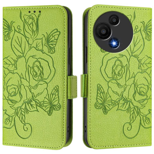 Embossed Rose RFID Anti-theft Leather Phone Case, For TCL 605 / 60 SE, For TCL 50 Pro NxtPaper, For TCL 50 LE 5G, For TCL 201
