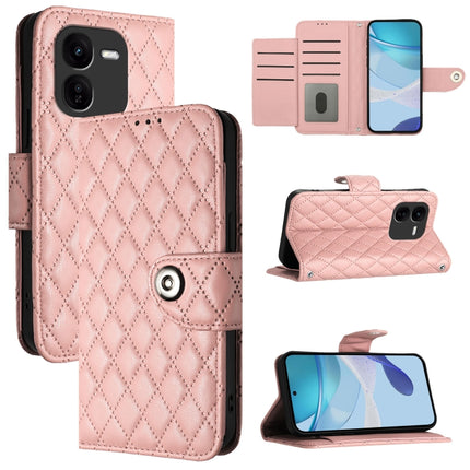 Rhombic Texture Flip Leather Phone Case with Lanyard, For vivo V30e, For vivo iQOO Z9x, For vivo Y20 / Y20i / Y20s / Y20a, For vivo iQOO U1x / Y11s / Y12s / Y12a