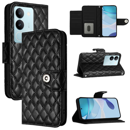 Rhombic Texture Flip Leather Phone Case with Lanyard, For vivo Y27 5G / Y27s, For vivo V29 / V29 Pro, For vivo Y17s 4G / Y17s 5G India, For vivo Y02A / Y02 / Y11 2023 / Y02t
