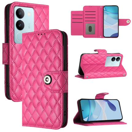 Rhombic Texture Flip Leather Phone Case with Lanyard, For vivo Y27 5G / Y27s, For vivo V29 / V29 Pro, For vivo Y17s 4G / Y17s 5G India, For vivo Y02A / Y02 / Y11 2023 / Y02t