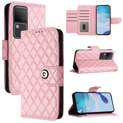 Rhombic Texture Flip Leather Phone Case with Lanyard, For vivo iQOO Z9 / Z9 Turbo, For vivo Y200e / Y100 IDN, For vivo T3 5G IDN / V40 SE, For vivo V30 / V30 Pro