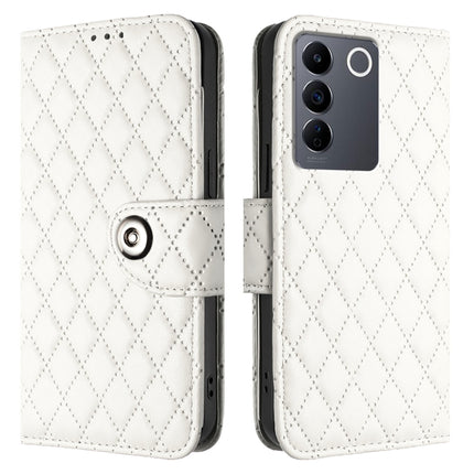 Rhombic Texture Flip Leather Phone Case with Lanyard, For vivo V27e / T2, For vivo Y72 5G / iQOO Z3 / Y52 5G, For vivo Y35 4G / Y22s / Y22, For vivo Y77 / Y77e