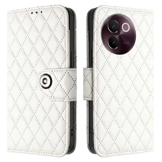 Rhombic Texture Flip Leather Phone Case with Lanyard, For vivo V30e, For vivo iQOO Z9x, For vivo Y20 / Y20i / Y20s / Y20a, For vivo iQOO U1x / Y11s / Y12s / Y12a