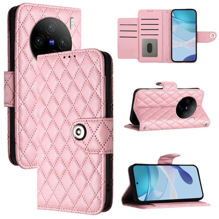 Rhombic Texture Flip Leather Phone Case with Lanyard, For vivo Y28 4G, For vivo X100s, For vivo Y03 / Y18, For vivo Y38 / Y200i / T3x