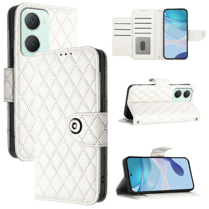 Rhombic Texture Flip Leather Phone Case with Lanyard, For vivo Y28 4G, For vivo X100s, For vivo Y03 / Y18, For vivo Y38 / Y200i / T3x
