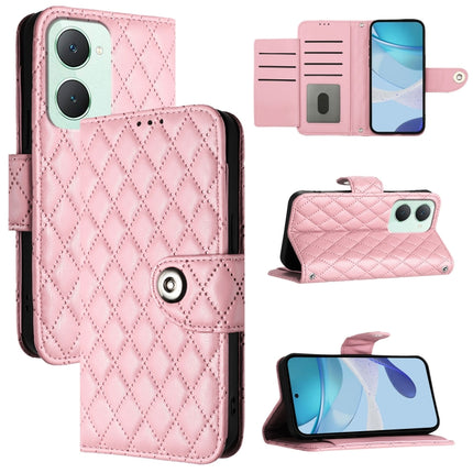 Rhombic Texture Flip Leather Phone Case with Lanyard, For vivo Y28 4G, For vivo X100s, For vivo Y03 / Y18, For vivo Y38 / Y200i / T3x