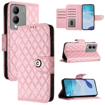 Rhombic Texture Flip Leather Phone Case with Lanyard, For vivo Y27 5G / Y27s, For vivo V29 / V29 Pro, For vivo Y17s 4G / Y17s 5G India, For vivo Y02A / Y02 / Y11 2023 / Y02t