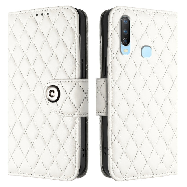 Rhombic Texture Flip Leather Phone Case with Lanyard, For vivo Y17 / Y15 / Y12 / Y11 2019, For vivo Y27 4G Global