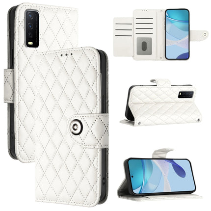 Rhombic Texture Flip Leather Phone Case with Lanyard, For vivo V30e, For vivo iQOO Z9x, For vivo Y20 / Y20i / Y20s / Y20a, For vivo iQOO U1x / Y11s / Y12s / Y12a