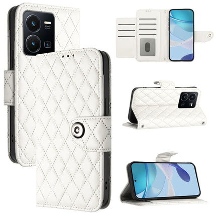 Rhombic Texture Flip Leather Phone Case with Lanyard, For vivo V27e / T2, For vivo Y72 5G / iQOO Z3 / Y52 5G, For vivo Y35 4G / Y22s / Y22, For vivo Y77 / Y77e