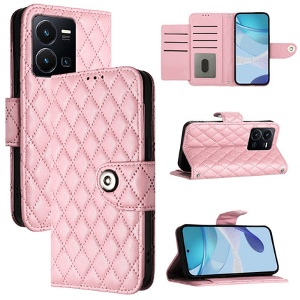 Rhombic Texture Flip Leather Phone Case with Lanyard, For vivo V27e / T2, For vivo Y72 5G / iQOO Z3 / Y52 5G, For vivo Y35 4G / Y22s / Y22, For vivo Y77 / Y77e