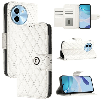 Rhombic Texture Flip Leather Phone Case with Lanyard, For vivo Y28 4G, For vivo X100s, For vivo Y03 / Y18, For vivo Y38 / Y200i / T3x