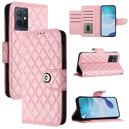 Rhombic Texture Flip Leather Phone Case with Lanyard, For vivo Y55s 2023 / Y55 5G / Y75 5G, For vivo T1 5G / iQOO U5e, For vivo Y30 5G / Y33e, For vivo Y33s 4G / Y21 2021 / Y21s