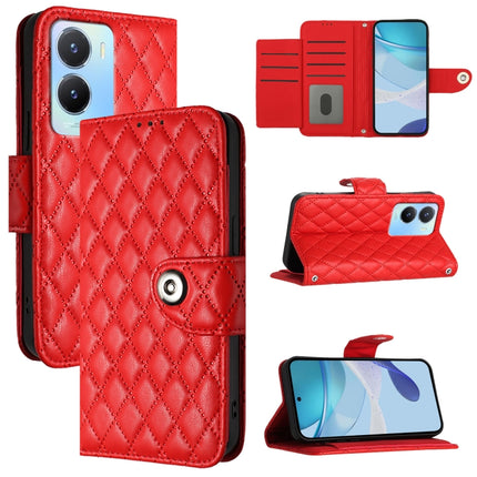 Rhombic Texture Flip Leather Phone Case with Lanyard, For vivo Y78+ / Y78 / V29 Lite, For vivo Y56 / Y16 / Y02s, For vivo Y100 5G Global, For vivo V27 / V27 Pro