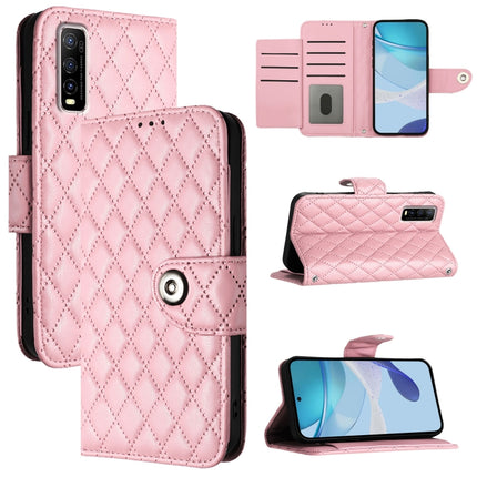 Rhombic Texture Flip Leather Phone Case with Lanyard, For vivo Y31s 5G / Y72 5G India, For vivo Y70s, For vivo Y30 4G Global, For vivo Y19 / U3 / Y5s / Z5i / U20