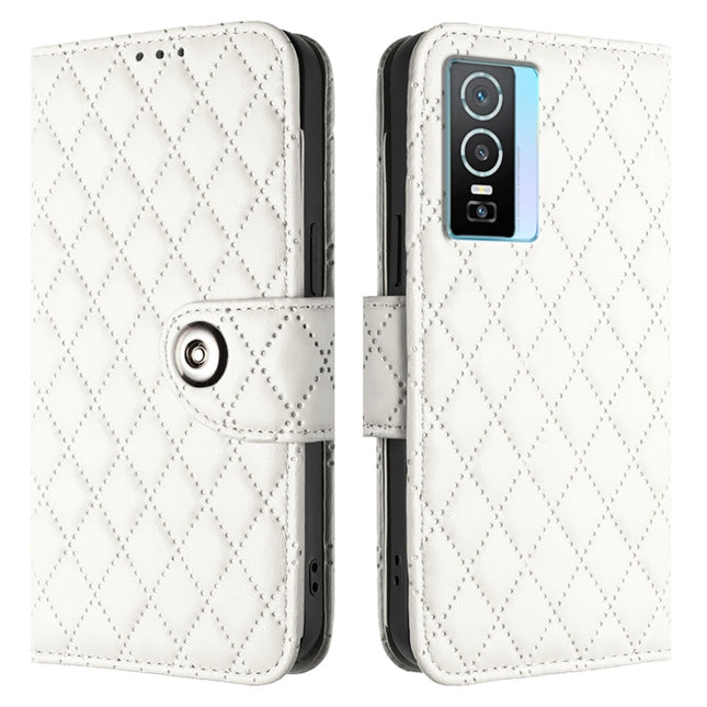 Rhombic Texture Flip Leather Phone Case with Lanyard, For vivo Y76 5G, For vivo Y51 2020 India / Y31 India, For vivo Y53s 5G / Y51a / Y33, For vivo Y52s 5G / iQOO U3