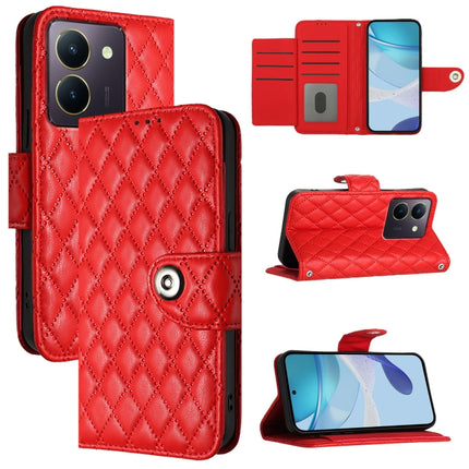Rhombic Texture Flip Leather Phone Case with Lanyard, For vivo Y27 5G / Y27s, For vivo V29 / V29 Pro, For vivo Y17s 4G / Y17s 5G India, For vivo Y02A / Y02 / Y11 2023 / Y02t