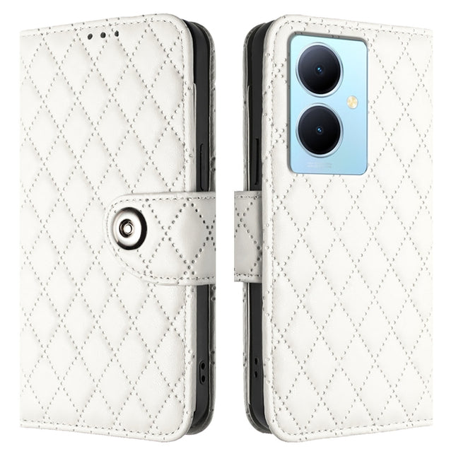 Rhombic Texture Flip Leather Phone Case with Lanyard, For vivo Y78+ / Y78 / V29 Lite, For vivo Y56 / Y16 / Y02s, For vivo Y100 5G Global, For vivo V27 / V27 Pro