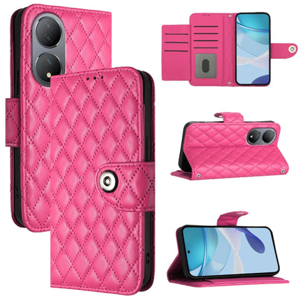 Rhombic Texture Flip Leather Phone Case with Lanyard, For vivo Y78+ / Y78 / V29 Lite, For vivo Y56 / Y16 / Y02s, For vivo Y100 5G Global, For vivo V27 / V27 Pro