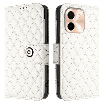 Rhombic Texture Flip Leather Phone Case with Lanyard, For vivo Y28 4G, For vivo X100s, For vivo Y03 / Y18, For vivo Y38 / Y200i / T3x