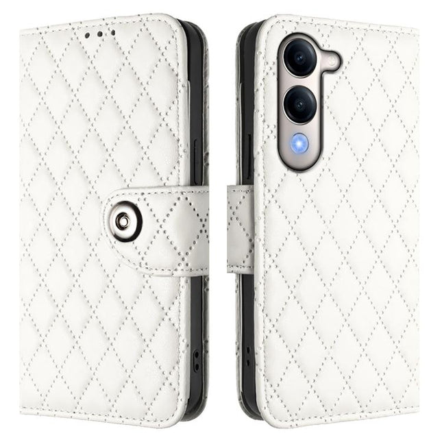 Rhombic Texture Flip Leather Phone Case with Lanyard, For vivo Y29S 5G / Y04 4G Global, For vivo Y29 4G Global, For vivo V50 5G Global, For vivo S20 5G