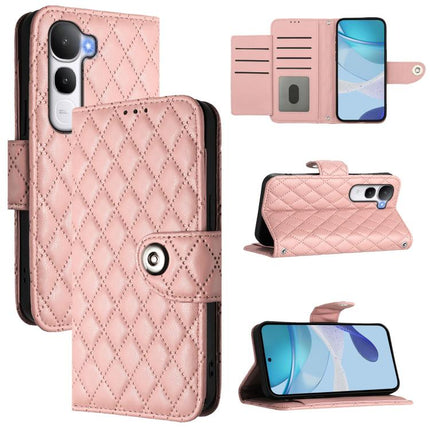 Rhombic Texture Flip Leather Phone Case with Lanyard, For vivo V60 Lite 5G Global, For vivo Y400 5G Global, For vivo Y400 4G, For vivo V60 5G Global