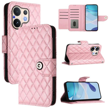 Rhombic Texture Flip Leather Phone Case with Lanyard, For vivo V60 Lite 5G Global, For vivo Y400 5G Global, For vivo Y400 4G, For vivo V60 5G Global