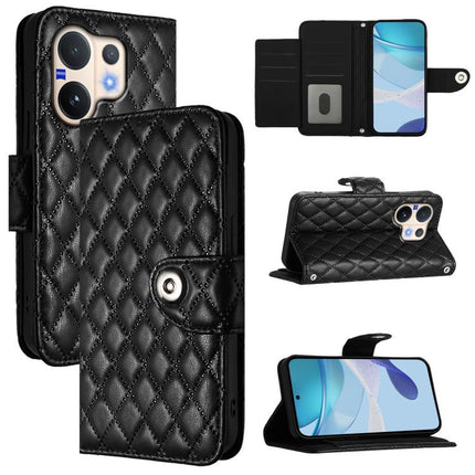Rhombic Texture Flip Leather Phone Case with Lanyard, For vivo V60 Lite 5G Global, For vivo Y400 5G Global, For vivo Y400 4G, For vivo V60 5G Global